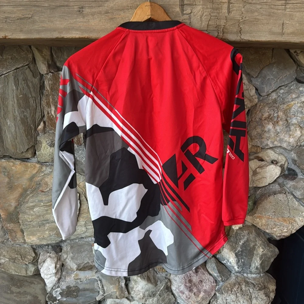 ANSR Red and Black Jersey with Asymmetrical Design and Bold Graphics Youth XL